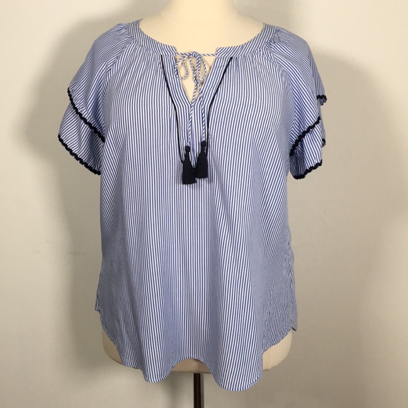 LOFT Tops - Ann Taylor Loft 16 popover flutter sleeve v neck